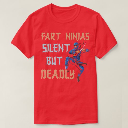 T-shirt Fantaisie Fart Ninja Silet Mais Mort Ninja Samurai (Design devant)