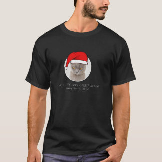T-shirt Fantaisie Joyeux Chat Noël Long Manche T Chemise