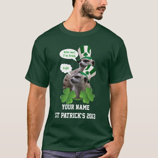 T-shirt Fantaisie meerkat St Patrick's day (Devant)