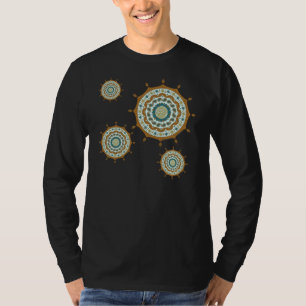 T-shirt Fantaisie Mehndi Cuivre Chemise Sombre pour Hommes