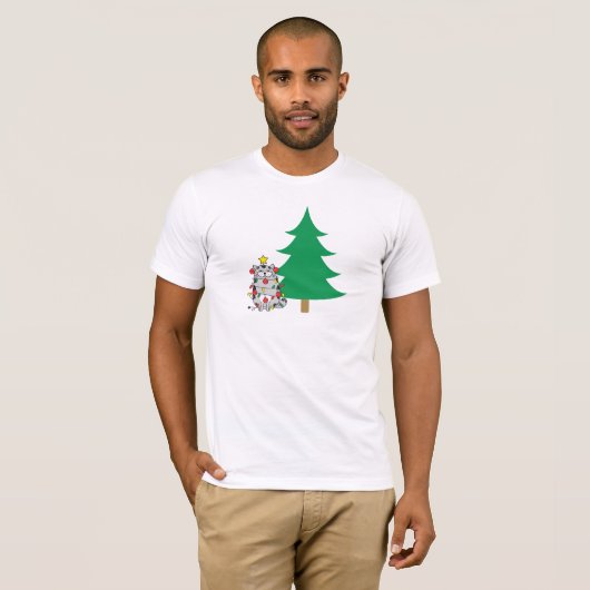 T-shirt Fantaisie Noël des feux de Noël des fats (Devant entier)