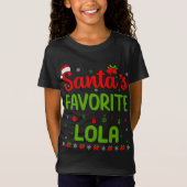 T-Shirt Fantaisie Noël Père Noël Favori Lola Cute Merry X (Devant)