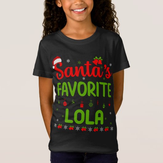 T-Shirt Fantaisie Noël Père Noël Favori Lola Cute Merry X (Devant)
