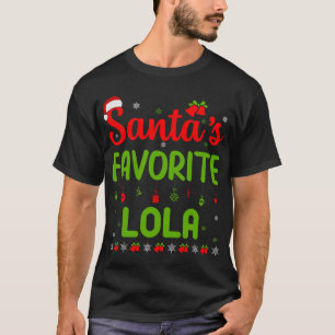 T-shirt Fantaisie Noël Père Noël Favori Lola Cute Merry X