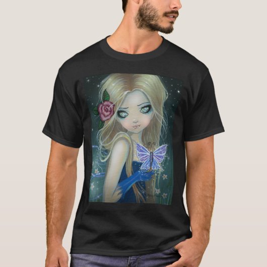 T-shirt fantaisie papillon pervenche fée (Devant)