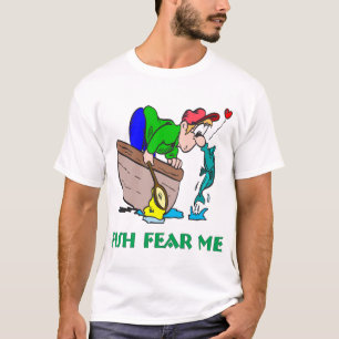 T-shirt Fantaisie Pêche Chemise Humour Pêche Peur