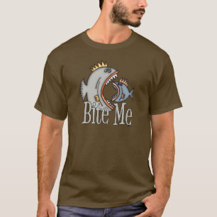 T-shirt Fantaisie Pêche Chemise Pêche Humour Pêche Bite Me