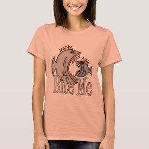 T-shirt Fantaisie Pêche Chemise Pêche Humour Pêche Bite Me