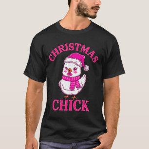 T-shirt Fantaisie poulets de Noël Lumières ferme animal mi