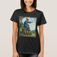 T-shirt fantaisie rétro médiéval cavalier escargot