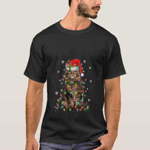T-shirt Fantaisie Santa Claus Maine Coon Flammes de Noël