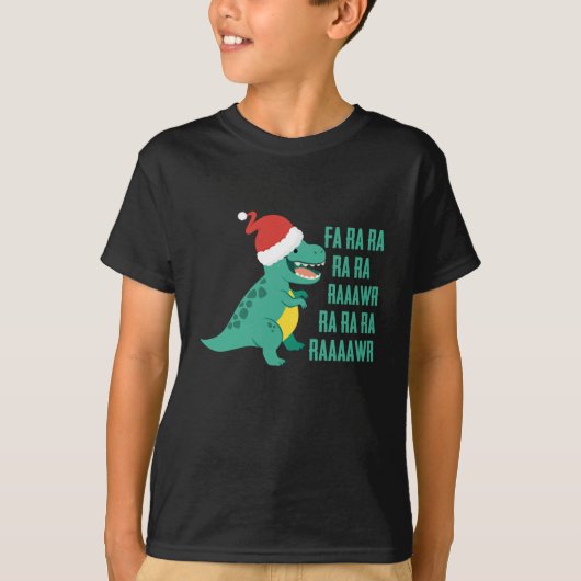 T-shirt Fantastique Dinosaur Fa Rawr Rawr Noël TRex xmas (Devant)