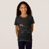 T-Shirt Fantastique Éclairage Noël Chapeau Bordure Collie (Devant entier)