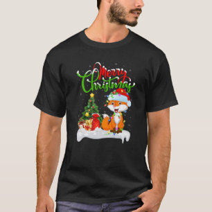 T-shirt Fantastique Fox Amoureux des animaux Xmas Éclairag