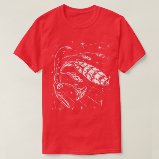 T-shirt Fantastique fusée spatiale astronaute à Aktion (Design devant)