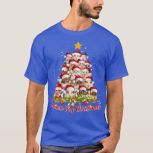 T-shirt Fantastique Guinée Cochon Lumières de Noël Arbre O