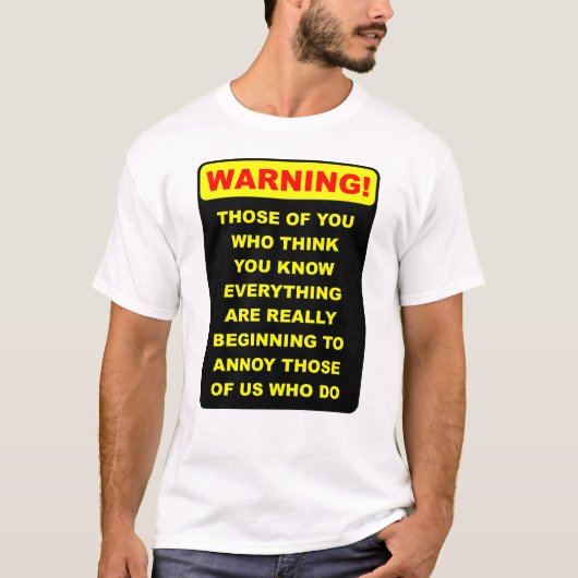 T-shirt Fantastique Know-It-All Drôle Chemise (Devant)