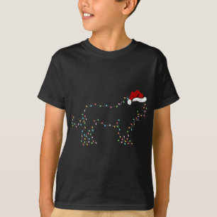 T-shirt Fantastique Lion Xmas Éclairage Santa Hat Lion Noë
