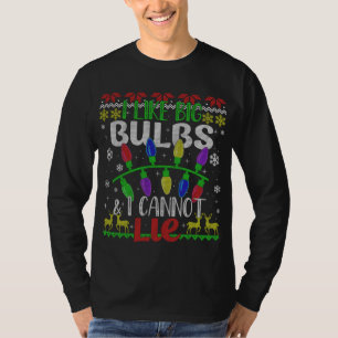 T-shirt Fantastique lumières de Noël J'aime Big Bulbs Fami