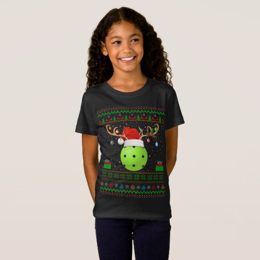 T-Shirt Fantastique Noël Éclairage Père Noël Vilain Pickle (Devant entier)