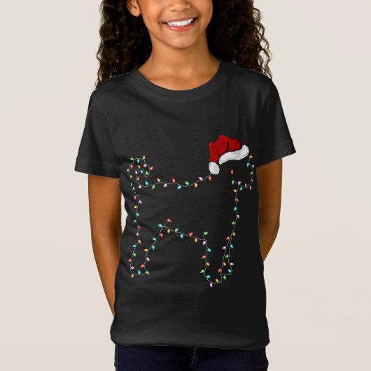 T-Shirt Fantastique Noël Éclairage Santa Chapeau Labradood (Devant)