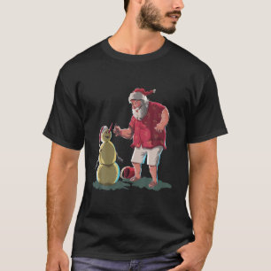 T-shirt Fantastique Visage Père Noël Avec Barbe Casquett