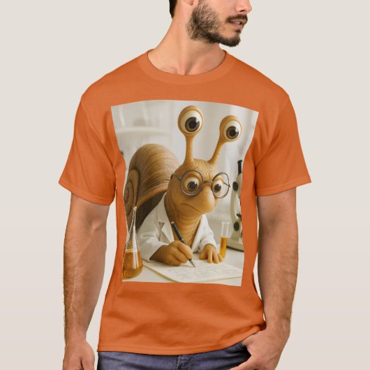 T-shirt Fantasy Cute Famous Snail Scientist (Devant)