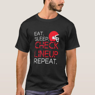 T-shirt Fantasy Football Manger Dormir Vérifier Compositi