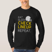 T-shirt Fantasy Football T-Shirt, Eat Sleep Check Lineup R (Devant)