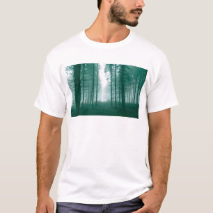 T-shirt Fantasy forest with fog in Green