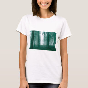 T-shirt Fantasy forest with fog in Green