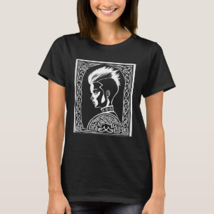 T-shirt Fantasy Post Punk Celtique Tribal Batcave Fille Go