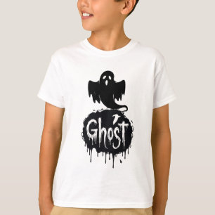 T-shirt Fantôme - Art textuel dégoulinant d'horreur sombre