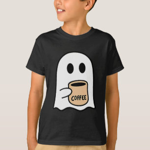T-shirt Fantôme buvant du café Costume drôle d'Halloween C