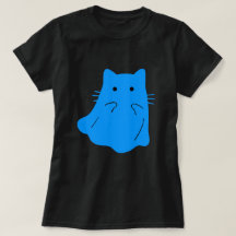 Fantôme de chat bleu Kawaii