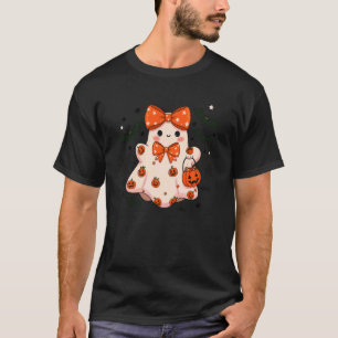 T-shirt Fantôme de dentelle Coquette Fille Fantôme Nœud Ha