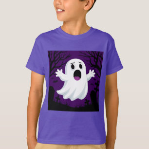 T-shirt Fantôme de dessin animé adorable dans un Halloween