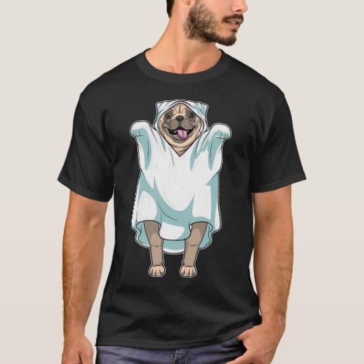 T-shirt Fantôme de Halloween de Pug (Devant)