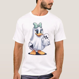 T-shirt fantôme de Halloween mignon avec un canard
