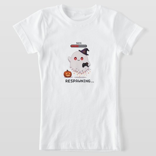 T-Shirt Fantôme de jeu Halloween Respawning (Poser)