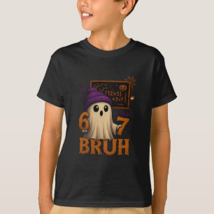 T-shirt Fantôme de maths drôle 67 Bruh Halloween Mème Prof