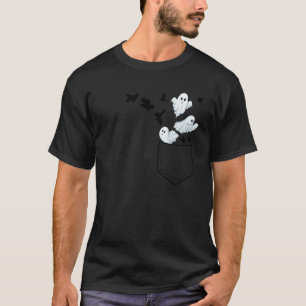 T-shirt Fantôme de poche de poulet Halloween