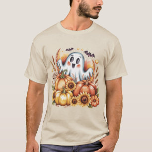 T-shirt Fantôme de récolte d'Halloween automnal mignon et