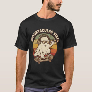 T-Shirt Fantôme de Skateboard aux Vibes Spooktacul
