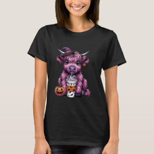 T-shirt Fantôme de vache mignon buvant du café Fantôme d'H