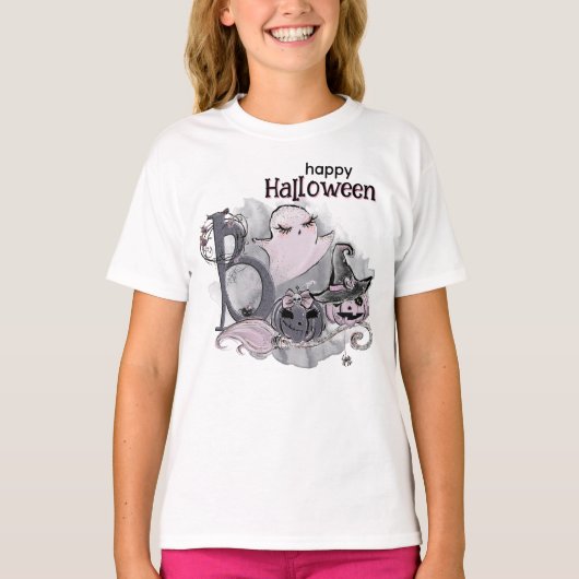 T-shirt Fantôme d'Halloween  (Devant)