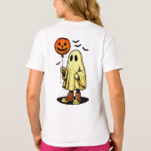 T-shirt Fantôme d'Halloween avec ballon Citrouille (Dos)