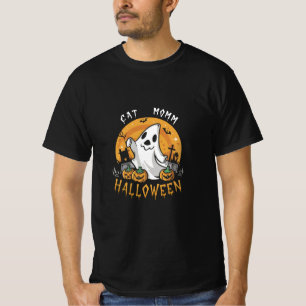 T-shirt fantôme d'halloween avec chats noirs saison éffray