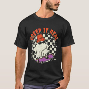 T-shirt Fantôme d'Halloween Crée un Effrayant Véritable Sk
