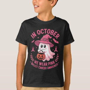 T-shirt Fantôme d'Halloween En Octobre Nous Portons Nk Can